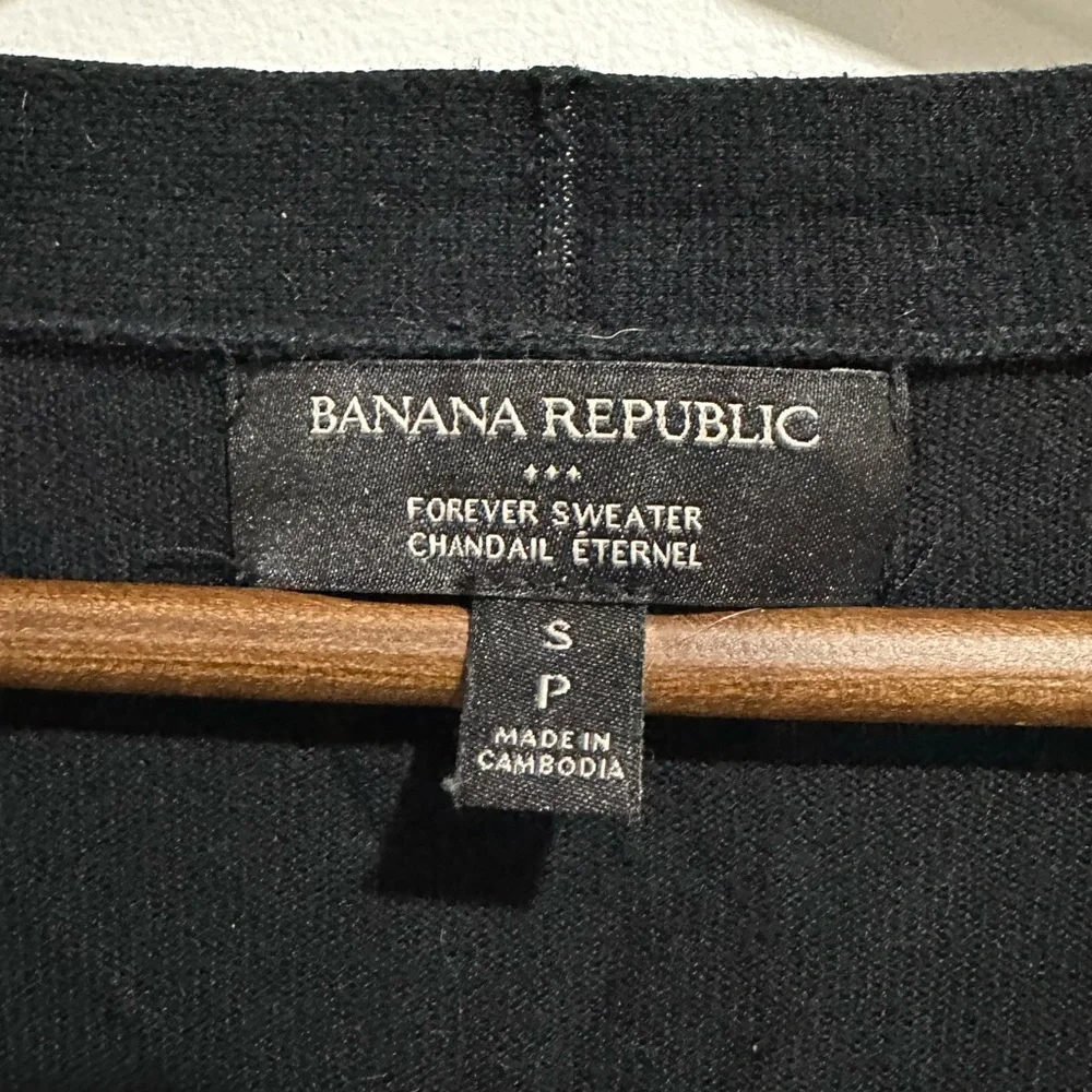 BANANA REPUBLIC Black‎ Forever Sweater Cotton Blend Cardigan Size S - Picture 4 of 5